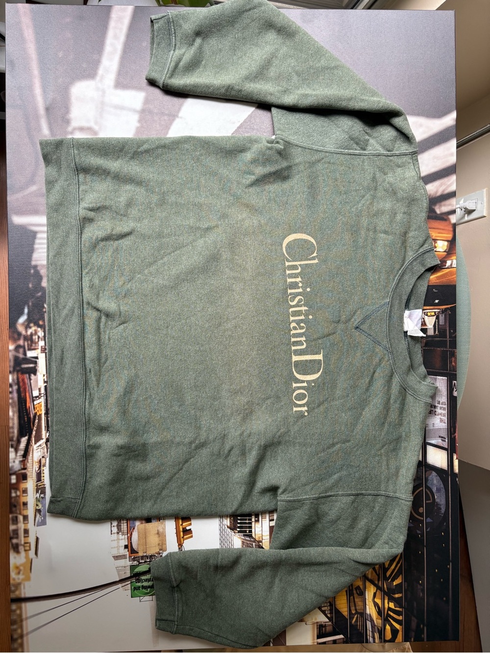 “Christian Dior” Vintage Green Hanes Sweatshirt - Medium